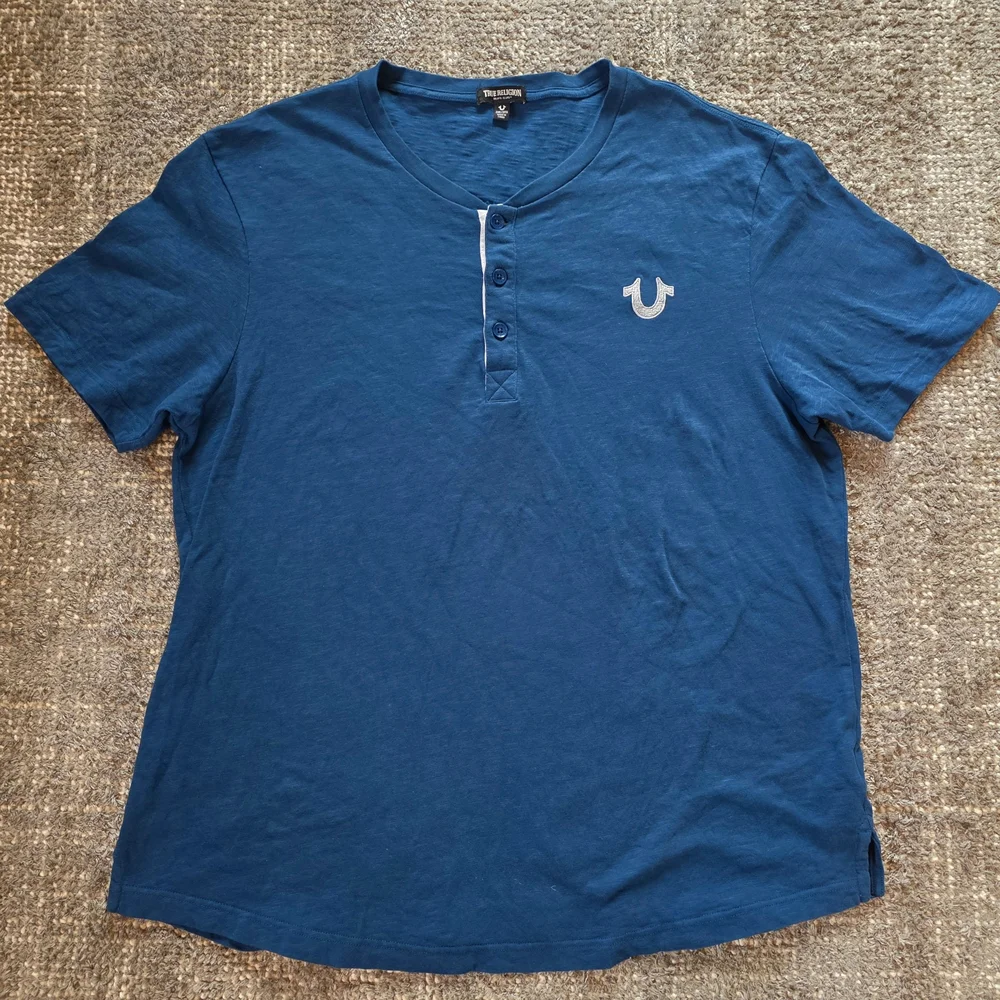 True Religion Men's Blue Henley Shirt